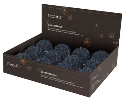 kerstbal foam d8 cm nachtblw kerst - Decoris