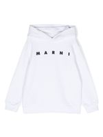 Marni Kids hoodie en coton à logo imprimé - Blanc