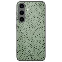 Samsung Galaxy S25 glazen hardcase - Green confetti