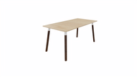 Tafel 8711 recht - 140 x 80 cm. - Wit - Eiken licht - Beuken wenge - thumbnail