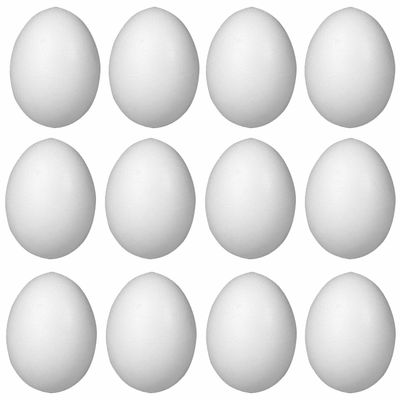 Pakket van 12x stuks piepschuim eieren 10 cm