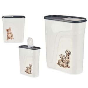 Gondol huisdieren voedsel/voercontainer - voorraad box - kunststof - 4.0 liter - strooibus dispenser