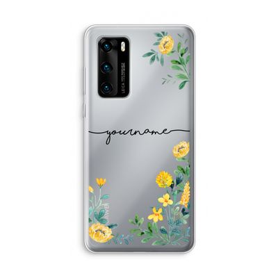 Gele bloemen: Huawei P40 Transparant Hoesje