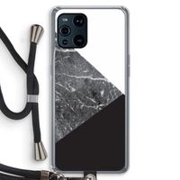 Combinatie marmer: Oppo Find X3 Transparant Hoesje met koord