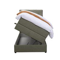 Leen Bakker - Boxspring Met Opbergruimte Liv Geruit - 90x200 Cm - Stof - Groen