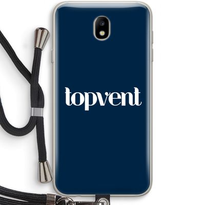 Topvent Navy: Samsung Galaxy J7 (2017) Transparant Hoesje met koord