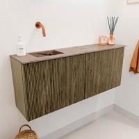 Toiletmeubel Mondiaz Joya Dlux | 100 cm | Meubelkleur Dusk | Faye wastafel Arena Wasbak Links | Zonder kraangat(en)