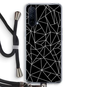 Geometrische lijnen wit: OnePlus Nord CE 5G Transparant Hoesje met koord
