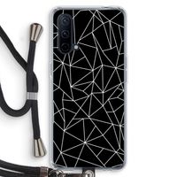 Geometrische lijnen wit: OnePlus Nord CE 5G Transparant Hoesje met koord