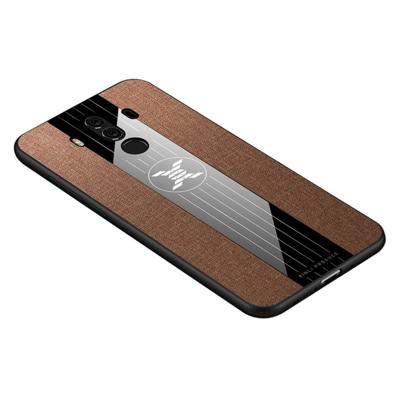 Voor Huawei mate 10 Pro XINLI stiksels doek Textue schokbestendig TPU beschermhoes (bruin)