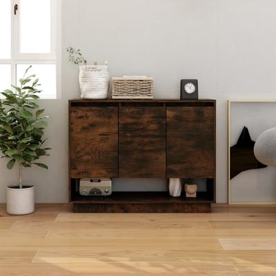 Dressoir 97x31x75 cm bewerkt hout gerookt eikenkleurig