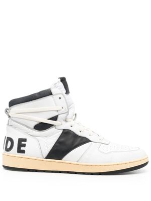 RHUDE baskets montantes à design colour block - Blanc