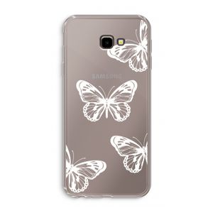 White butterfly: Samsung Galaxy J4 Plus Transparant Hoesje