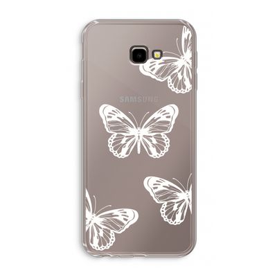 White butterfly: Samsung Galaxy J4 Plus Transparant Hoesje