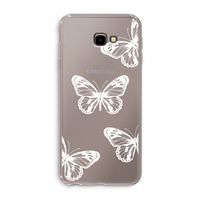 White butterfly: Samsung Galaxy J4 Plus Transparant Hoesje