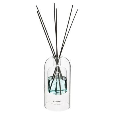 Geurstokjes in luxe glazen houder - Monoi - 150 ml - geurverspreider - interieurparfum