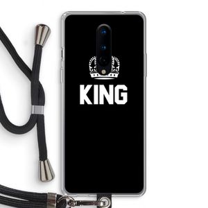 King zwart: OnePlus 8 Transparant Hoesje met koord