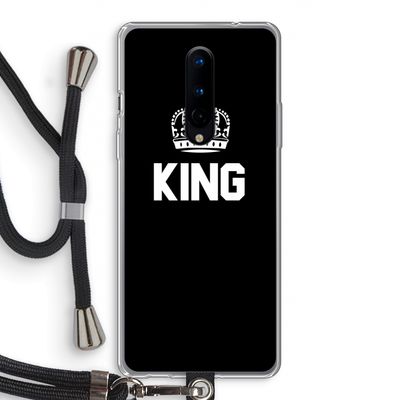 King zwart: OnePlus 8 Transparant Hoesje met koord