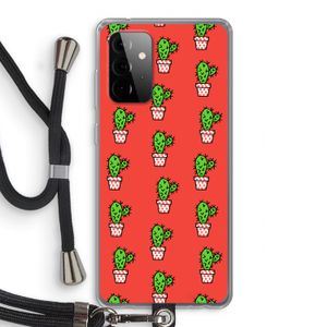 Mini cactus: Samsung Galaxy A72 5G Transparant Hoesje met koord