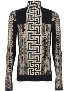 Balmain pull à motif monogrammé - Noir