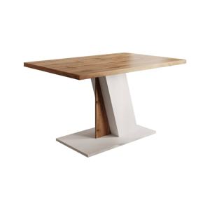 Meubella Eetkamertafel Brand - Eiken - Wit - 138 cm