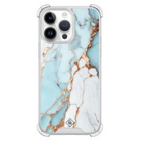 iPhone 14 Pro Max shockproof hoesje - Marmer lichtblauw iPhone 14 Pro Max shockproof hoesje - Marmer lichtblauw