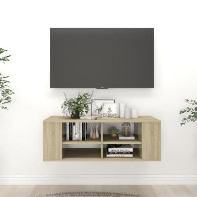 Tv-wandmeubel 102x35x35 cm bewerkt hout sonoma eikenkleurig
