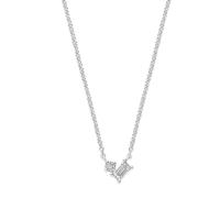14k Witgouden Collier met Diamant - Verstelbare Lengtes - 41-45 cm