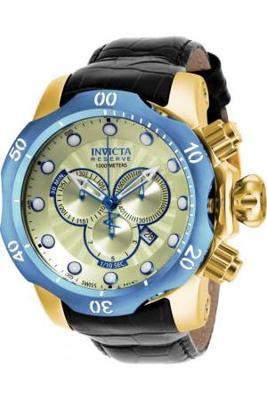 Horlogeband Invicta 16682.01 / 18301.01 Leder Zwart
