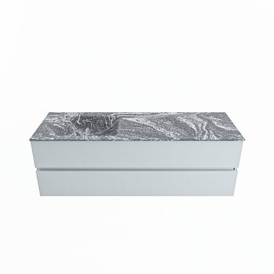 MONDIAZ VICA-DLUX 150cm badmeubel onderkast Clay 2 lades. Inbouw wastafel CLOUD links 1 kraangat, kleur Lava.