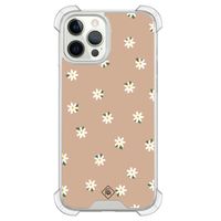 iPhone 12 (Pro) siliconen shockproof hoesje - Sweet daisies