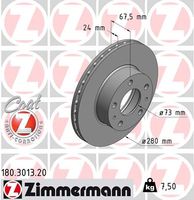 Remschijf COAT Z ZIMMERMANN, Remschijftype: Binnen geventileerd, u.a. für Fiat, Peugeot, Citroën - thumbnail