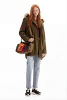 Parka met capuchon en borduursels - GREEN - L