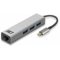 3-Poorts USB-C 3.2 (USB 3.0) Hub met Gigabit ethernet poort USB-hub