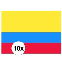 10x stuks Stickertjes van vlag van Colombia   - - thumbnail