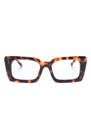 Linda Farrow lunettes de soleil à monture rectangulaire - Marron