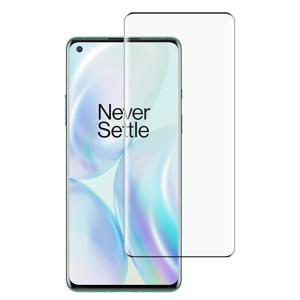 Voor OnePlus 8 9H 9D Gebogen edge tempered glass film(zwart)