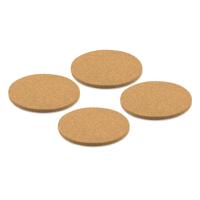 Onderzetters voor glazen - 4x - rond - kurk - 10 x 10 cm