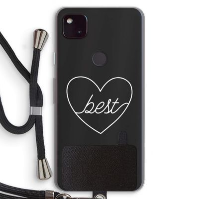 Best heart pastel: Pixel 4a 5G Transparant Hoesje met koord