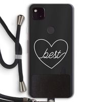 Best heart pastel: Pixel 4a 5G Transparant Hoesje met koord