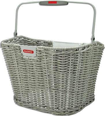 Klickfix Rixen & kaul mand, voorop "structura retro" fr.basket r&k structura retro stone grey