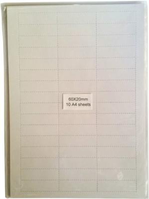 Inlegstroken voor magneetetiketten 60x20 mm (10 vel)