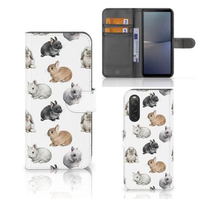 Telefoonhoesje | Met pasjeshouder | voor Sony Xperia 10 V Konijntjes
