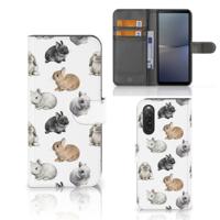 Telefoonhoesje | Met pasjeshouder | voor Sony Xperia 10 V Konijntjes
