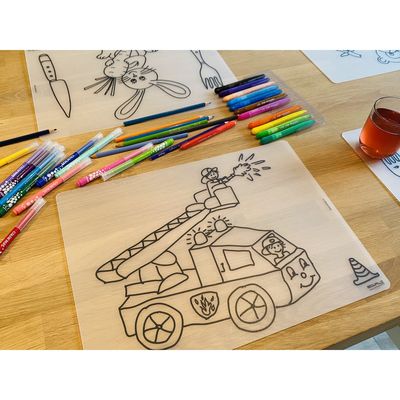 Herkleurbare placemat Brandweer