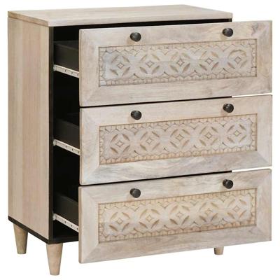 Dressoir met lade Wit 60 x 33 x 75 cm massief mangohout