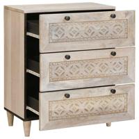Dressoir met lade Wit 60 x 33 x 75 cm massief mangohout