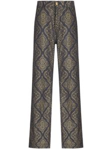 ETRO jean droit à motif cachemire en jacquard - Noir