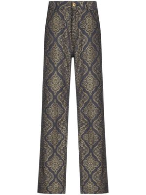 ETRO jean droit à motif cachemire en jacquard - Noir