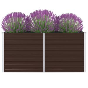 Plantenbak verhoogd 160x80x45 cm gegalvaniseerd staal bruin